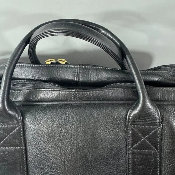 Vintage FRYE Black Leather Briefcase